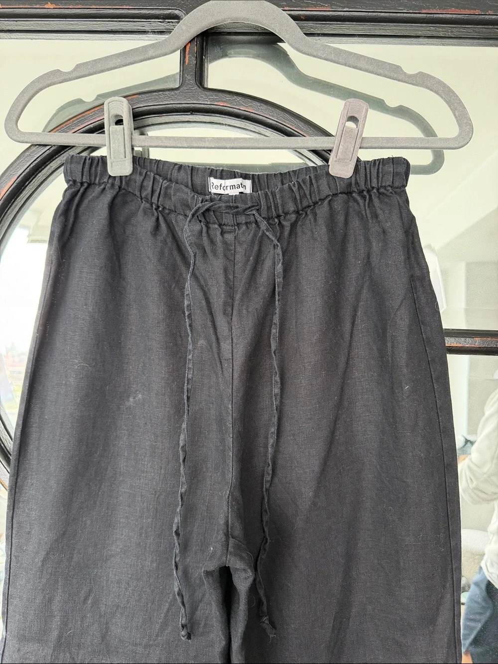 Reformation black linen